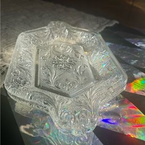 Elegant Clear Indiana Glass 2 piece set